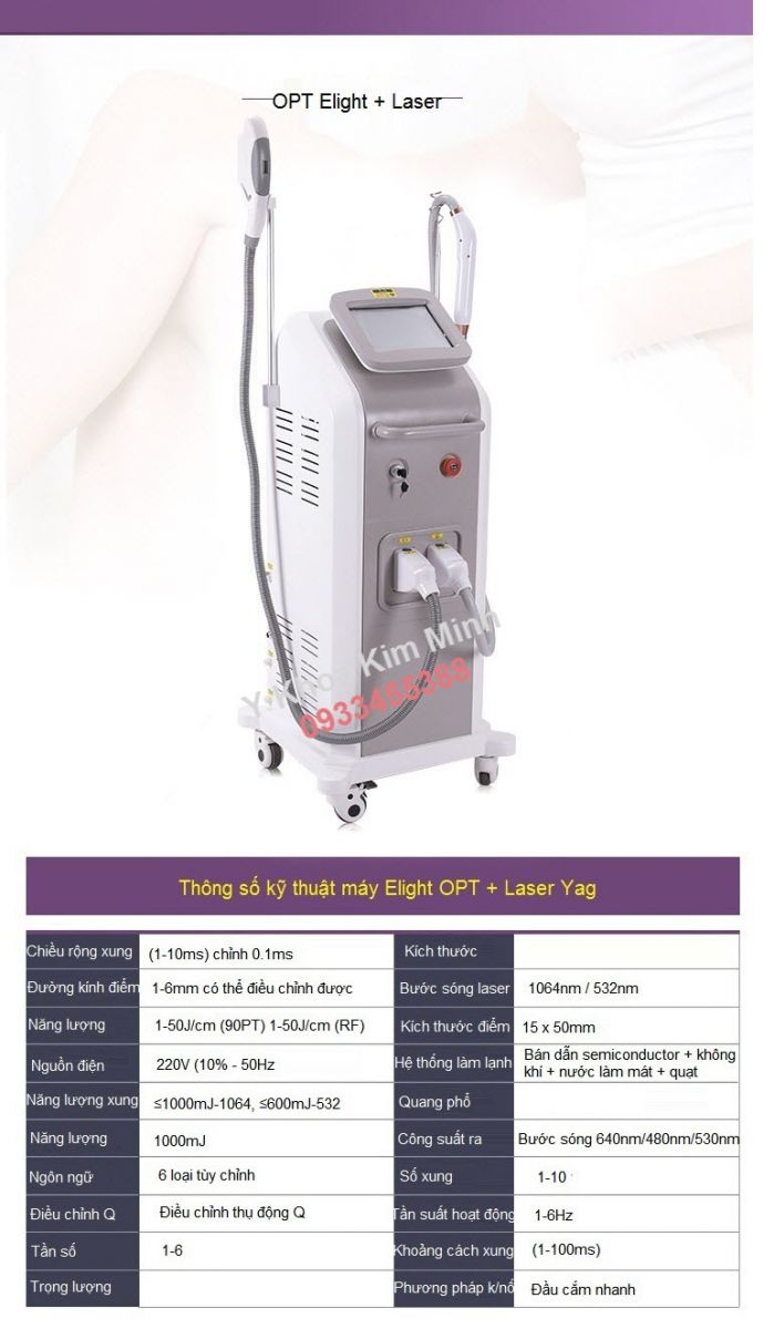 KL-218 là máy triệt lông lạnh và xóa xăm đa năng công nghệ mới nhất - Y Khoa Kim Minh KL-218 may triet long lanh cao cap va xoa xam laser yag - Y khoa Kim Minh