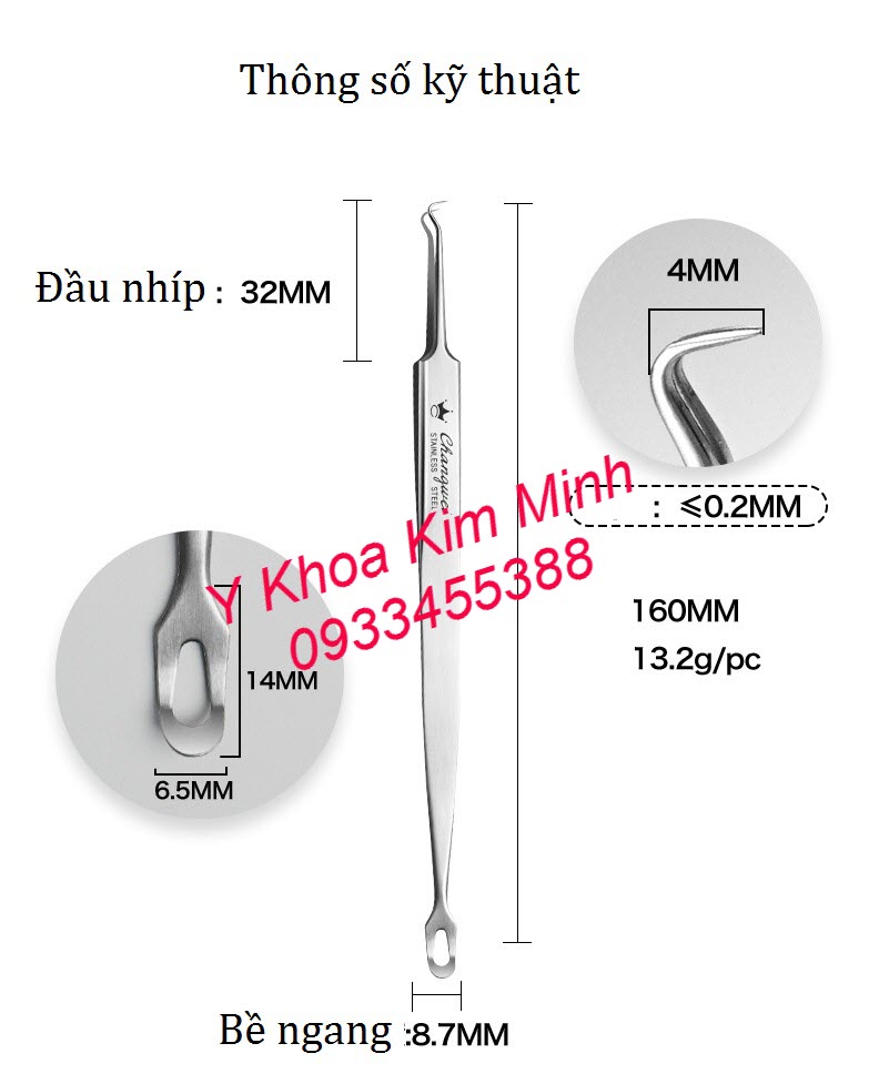 Thông sỗ kỹ thuật cây nặn mụn của Nhật