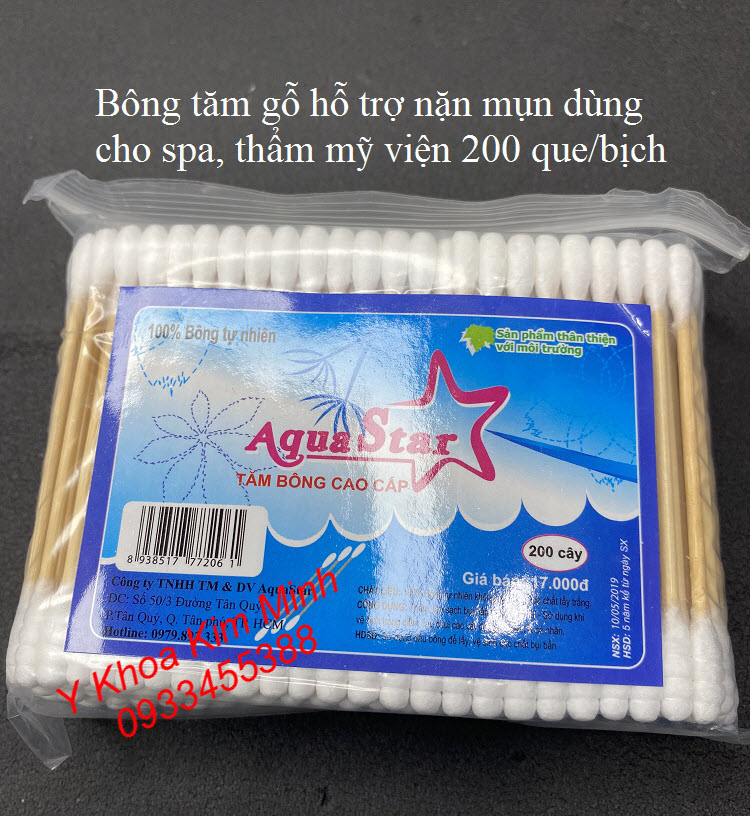 Tăm bông gỗ nặn mụn Aquastar bán tại Tp.HCM - Y Khoa Kim Minh