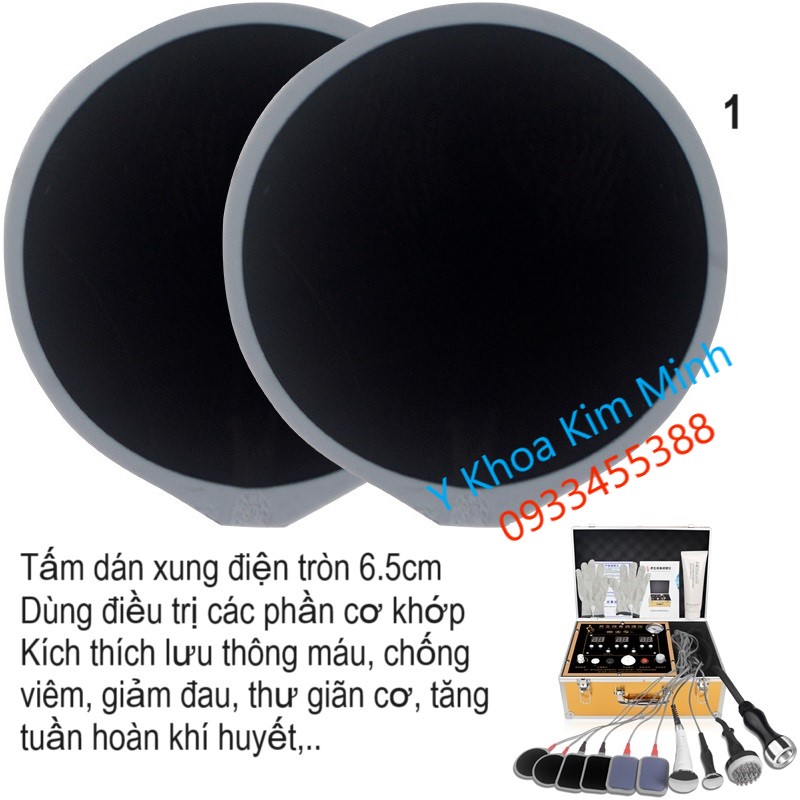 Tấm dán xung điện tròn 6.5cm dùng cho máy chạy điện sinh học DDS-9