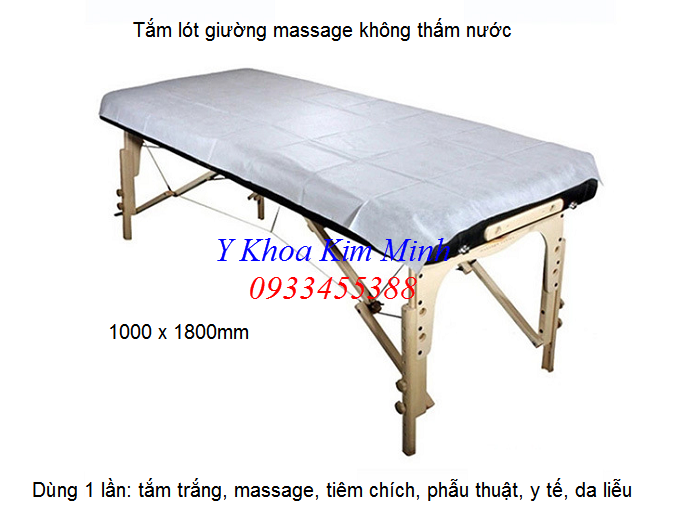 Tấm lót dùng 1 lần để trên giường thẩm mỹ spa massage, tắm trắng - Y Khoa Kim Minh