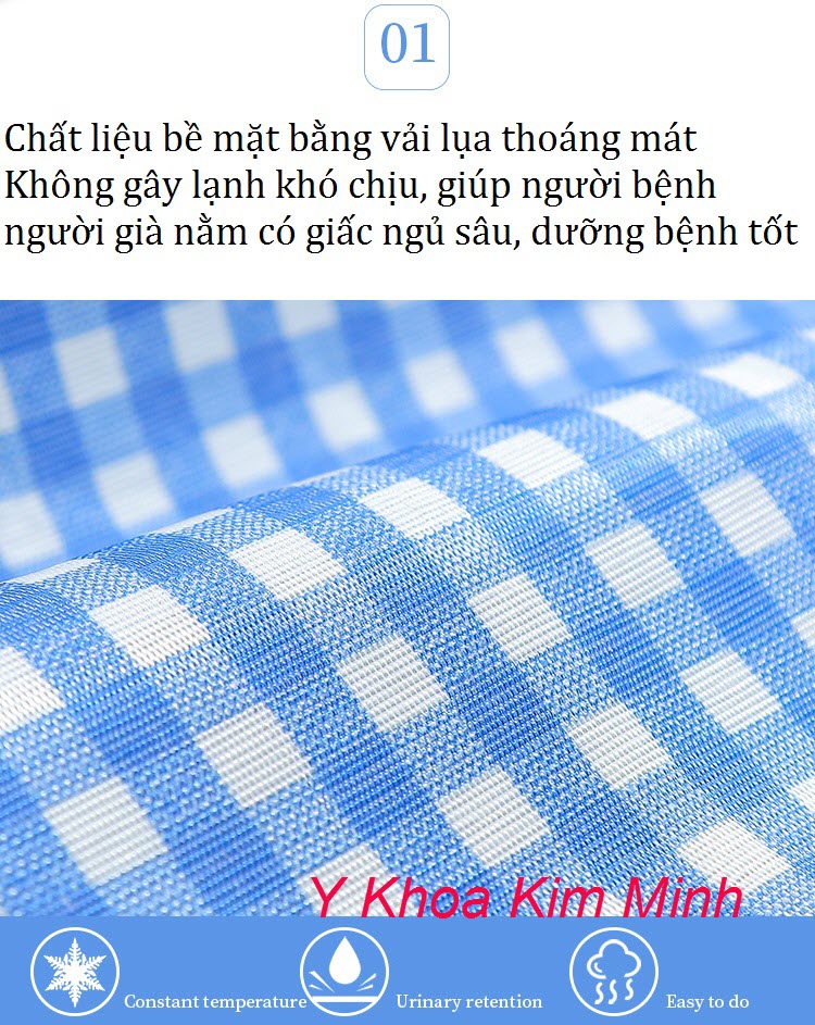 Tấm lót lưng người bệnh thoáng khí, khô mát, giúp người bệnh có giấc ngủ sâu
