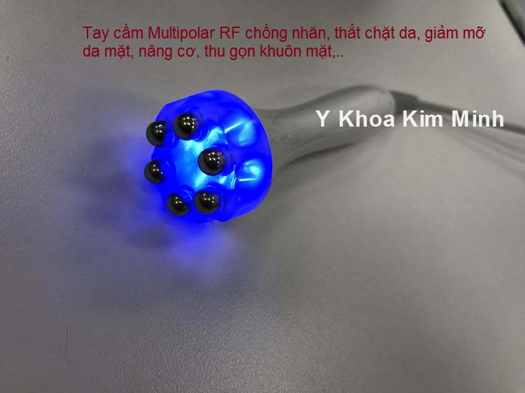Tay cam Multipolar RF chong nhan, nang co, thu gon khuon mat, lam mem min da may Derma KW - Y Khoa Kim Minh