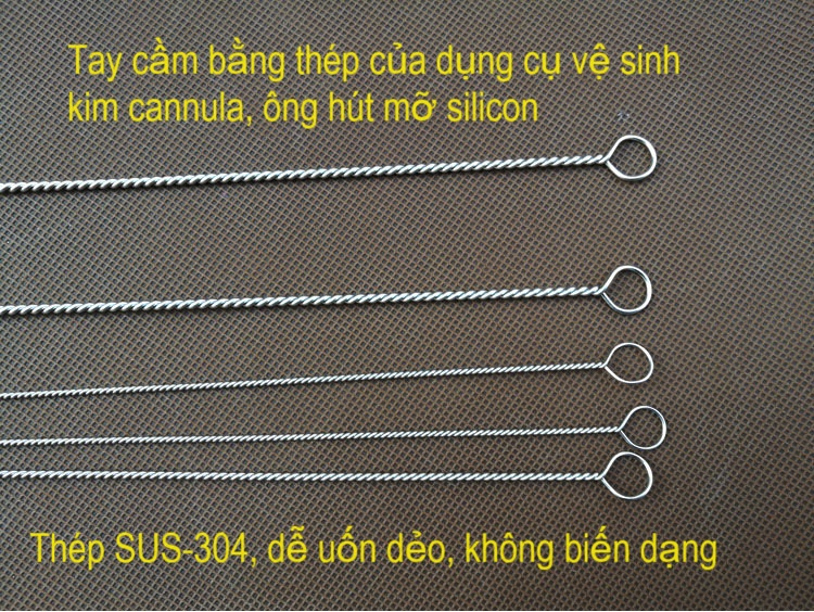 Tay cầm của dụng cụ vệ sinh kim cannula dùng hút mỡ phẫu thuật thẩm mỹ