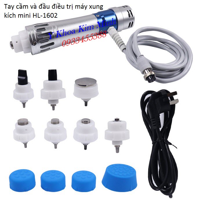 Tay cam dieu tri may xung kich mini gom 7 dau ban khac nhau Ginha HL1602 - Y khoa Kim Minh