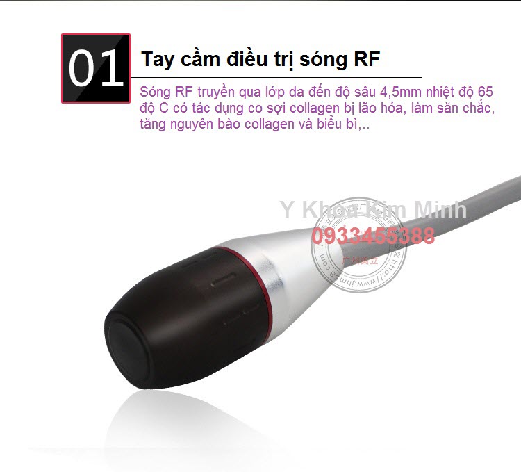 Tay cam dieu tri collagen cham soc da song RF KM-411 - Y Khoa Kim Minh ban tai tp hcm