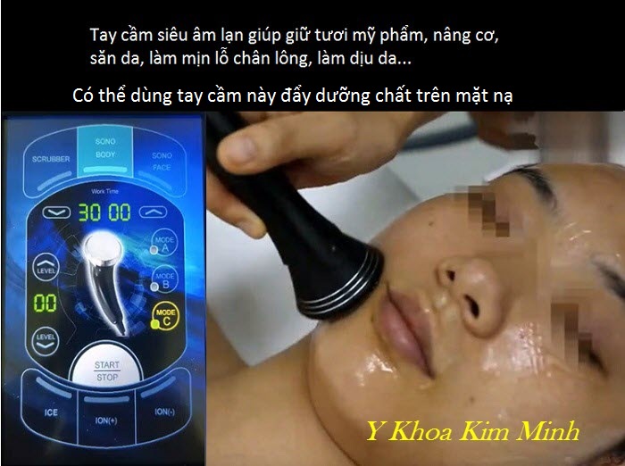 Tay cầm siêu âm lạnh làm tươi mỹ phẩm, nâng cơ, làm mịn da của máy Aqua Skin - Y khoa Kim Minh
