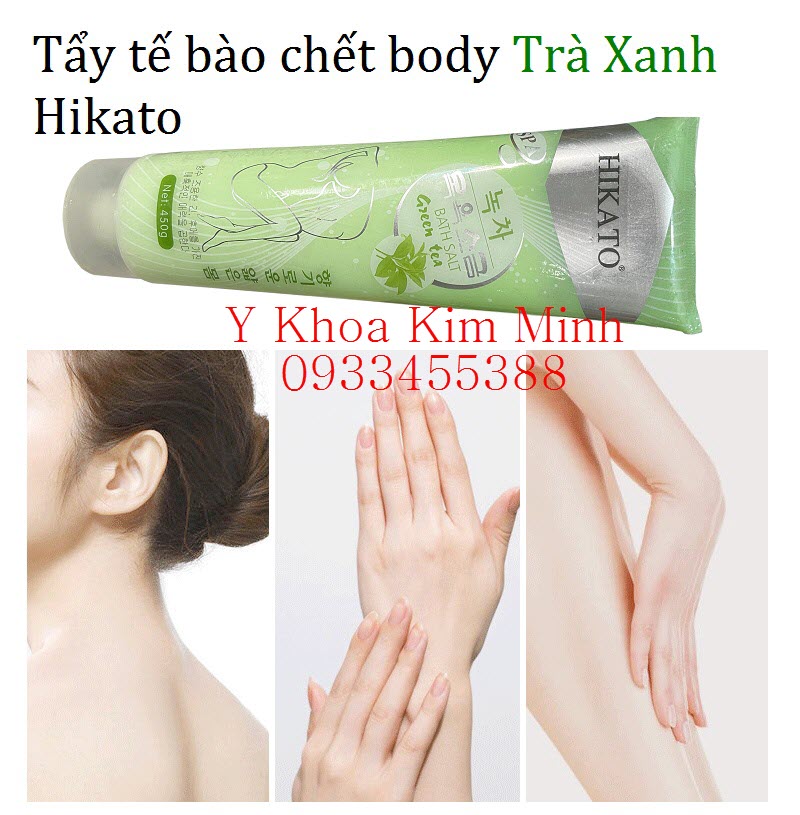 Tuýp tẩy tế bào chết body trà xanh Hikato
