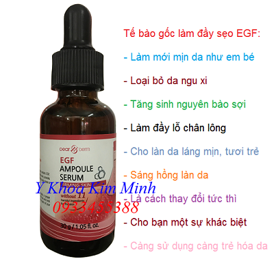 Tế bào gốc EGF Hàn Quốc làm da mịn như em bé, sáng hồng da nhanh - Y Khoa Kim Minh