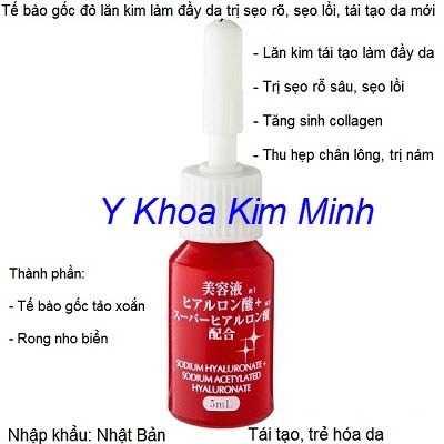 Tế bào gốc đỏ phục hồi da mụn, thu nhỏ lỗ chân lông, làm mịn da - Y khoa Kim Minh