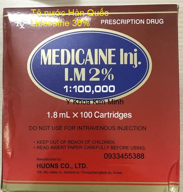 Tê nước Hàn Quốc chứa Lidocaine 36% bán tại Y Khoa Kim Minh tp hochiminh