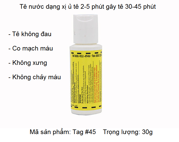 Tê xịt dùng cho ngành thẩm mỹ gây tê nhanh Tag #45 bán tại Y Khoa Kim Minh 0933455388