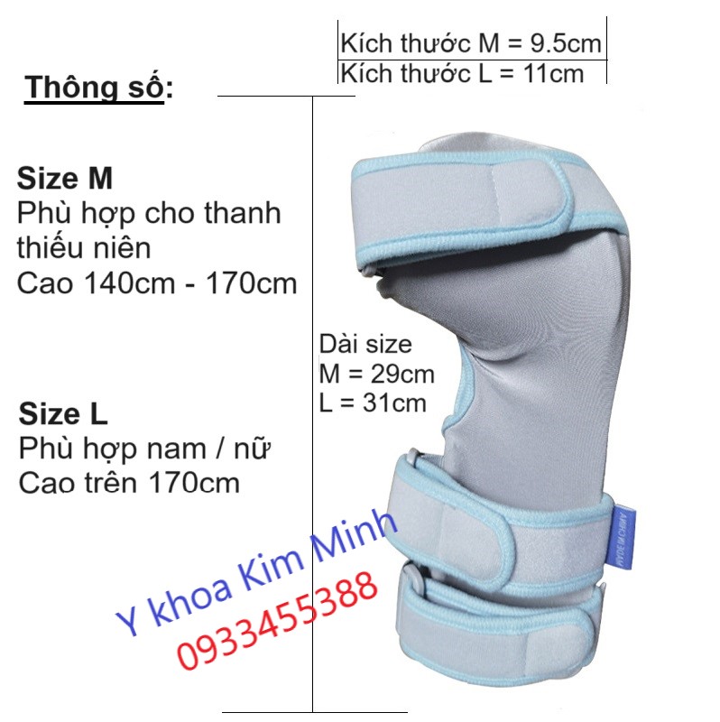 Thông số đai nẹp cổ tay dùng cho bệnh nhân tai biến