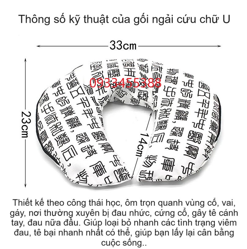 Thông số kỹ thuật gối ngải cứu chữ U