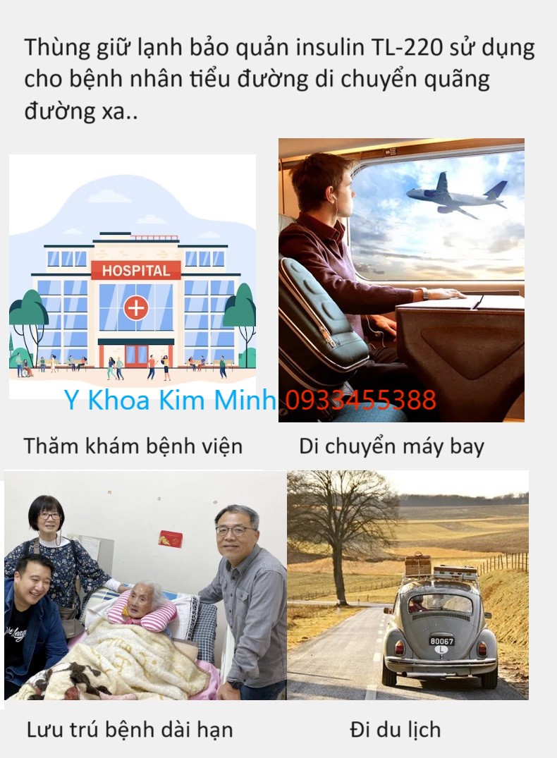 Hộp giữ lạnh insulin bán ở Y Khoa Kim Minh dùng pin sạc tích điện 7800mAh