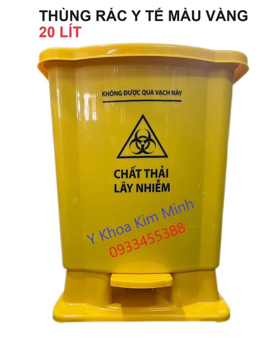 Thùng đựng rác y tế màu vàng dung tích 20 lít