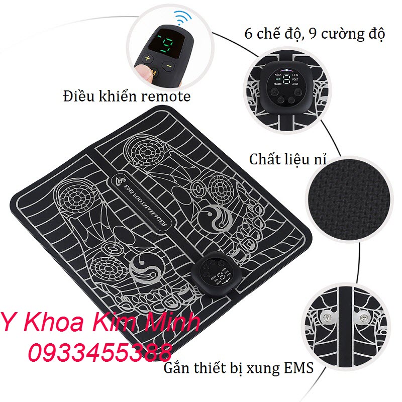 Thảm xung điện EMS mát xa chân trị tê nhức, tê bàn chân