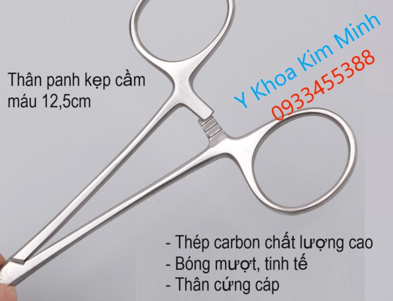 Thân kẹp cầm máu y tế 12.5cm dùng trong phẫu thuật mạch máu