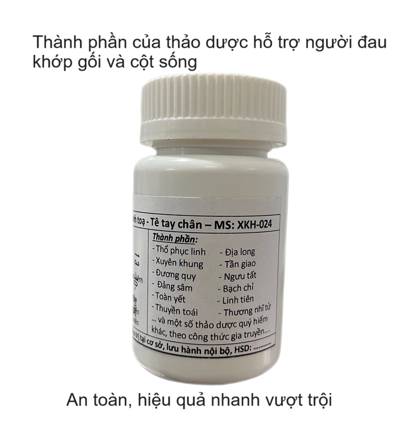 Thành phần thảo dược điều trị đau khớp gối, đau cột sống lưng
