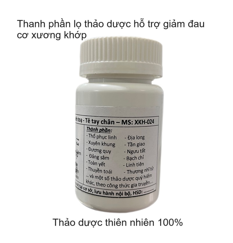 Thành phần lọ thảo dược hỗ trợ bệnh nhân sau khi nắn cơ xương khớp