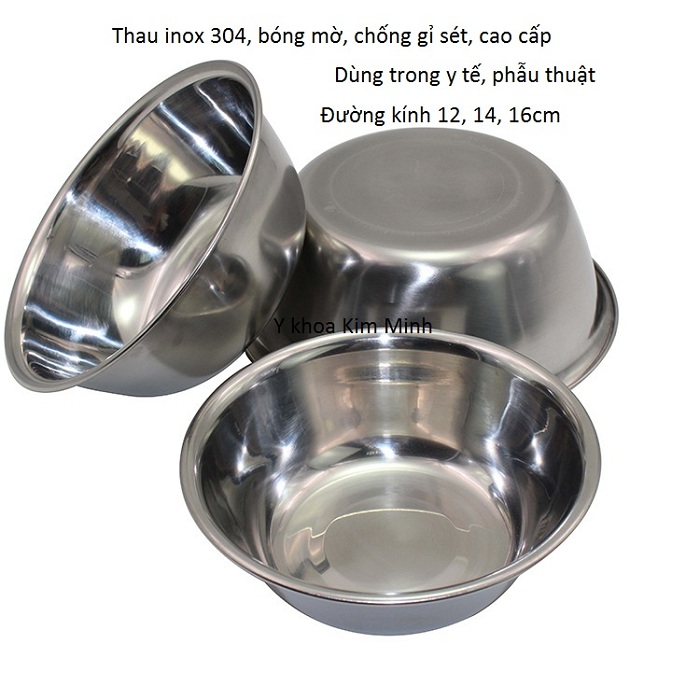 Noi ban thau inox 304 dung trong nganh y te phau thuat tham my - Y khoa Kim Minh