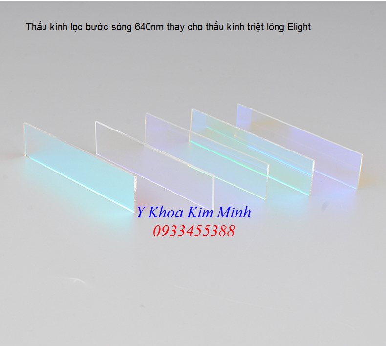 Thấu kính thay thế miếng kính lọc 640nm dùng triệt lông Elight - Y khoa Kim Minh 0933455388