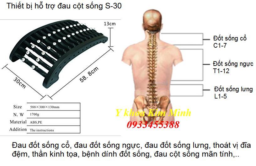 Thiet bi dieu tri dau cot song lung co thoat vi dia dem S-30 - Y khoa Kim Minh