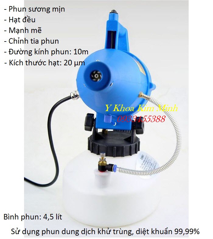 Là thiết bị phun dung dịch khử trùng cầm tay bình dung tích 4,5 lít - Y khoa Kim Minh Thiêt bị phun khử trùng y tế cầm tay SP-45 phun dạng sương mịn - Y Khoa Kim Minh