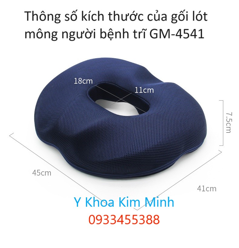 Thông số kíc thước gối lót mông cho người bệnh trĩ sau phẫu thuật cắt trĩ
