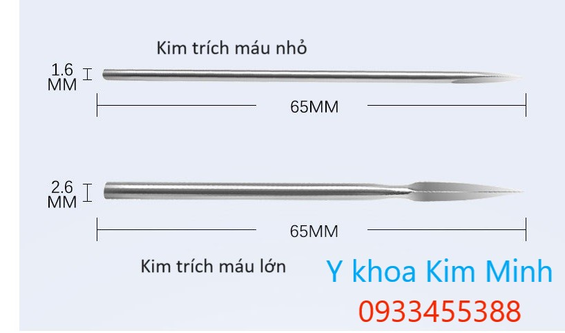 Thông số kim tam giác trích máu dùng khi giác hơi