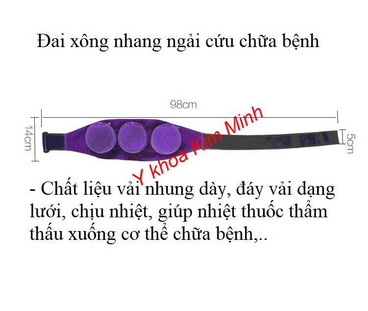 Đai xông ngải cứu chữa bệnh đau cơ xương khớp, chữa bệnh cột sống thần kinh toạ - Y khoa Kim Minh