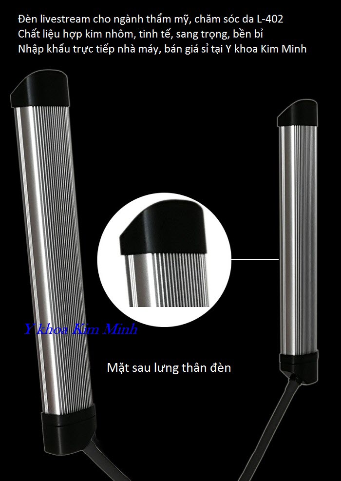 Hình ảnh thực tế đèn led livestream 2 bóng L-402 - Y khoa Kim Minh