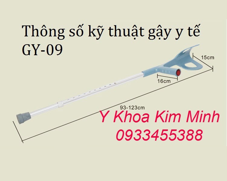 Thông số kỹ thuật gậy y tế tập đi GY-09