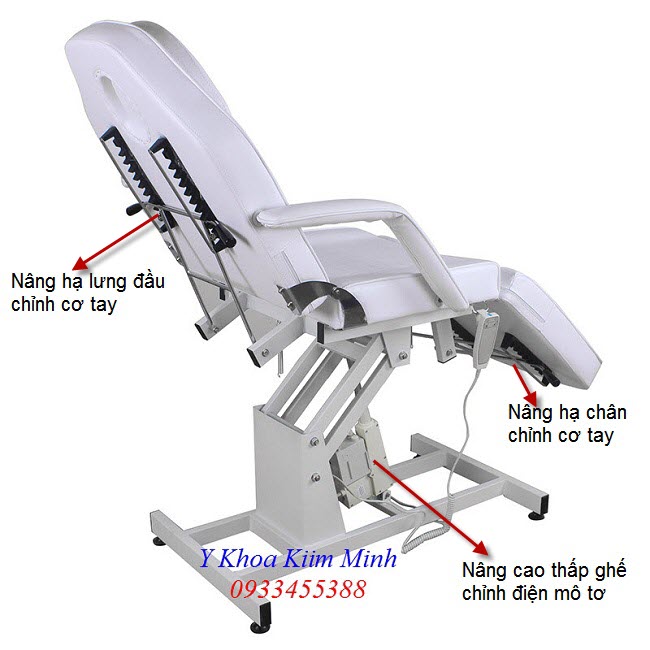 Thông số kỹ thuật giường ghế thẩm mỹ chỉnh điện GT-8251 - Y khoa Kim Minh