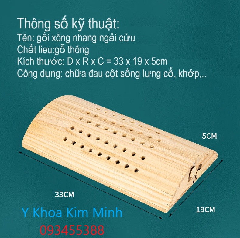 Thông số kỹ thuật gối gỗ xông ngải cứu GL-401