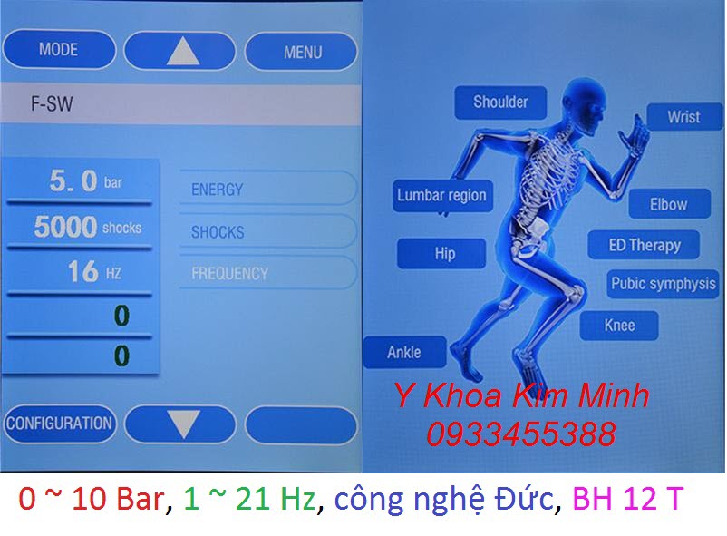 Thông số kỹ thuật và hướng dẫn sử dụng máy xung kích ESWT-2021