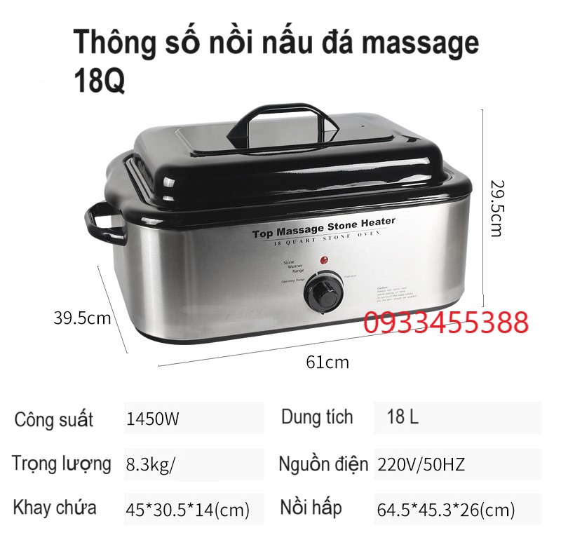 Thông số kỹ thuật nồi nấu đá 18Q
