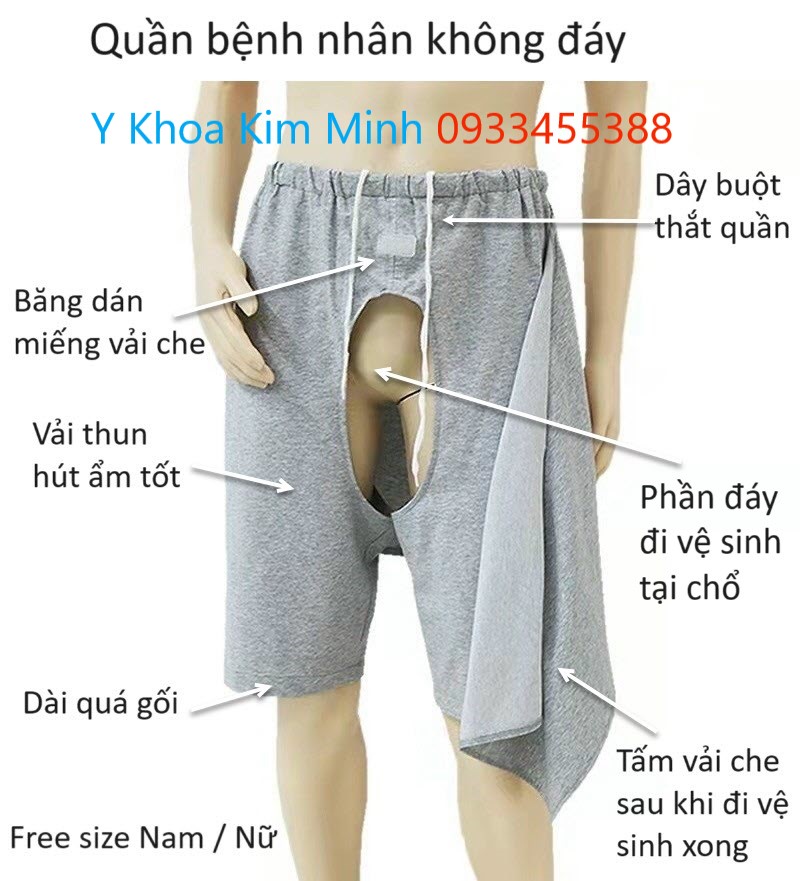 Thông tin quần không đáy dùng cho bệnh nhân vệ sinh tại giường y tế