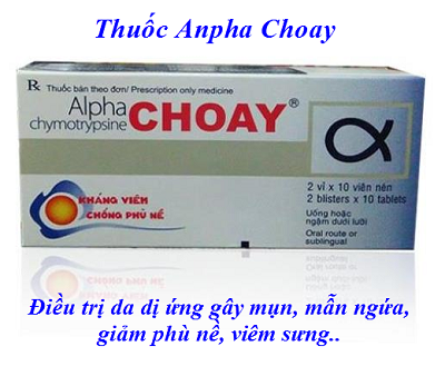 Thuốc Anpha Choay chuyên giảm sưng thâm, giảm phù nề sau điều trị - Y khoa Kim Minh Thuốc Anpha Choay giảm thâm, giảm sưng, chống viêm sau điều trị - Y khoa Kim Minh