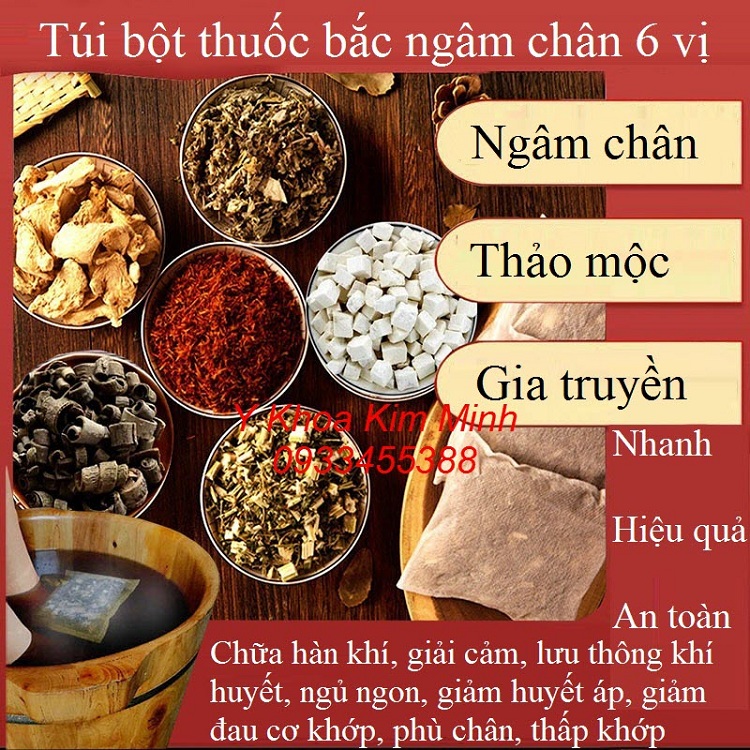 Thuốc bắc ngâm chân 6 vị gia truyền chữa bệnh cho người tiền mãn kinh, bệnh mãn kinh, đau cột sống - Y khoa Kim Minh