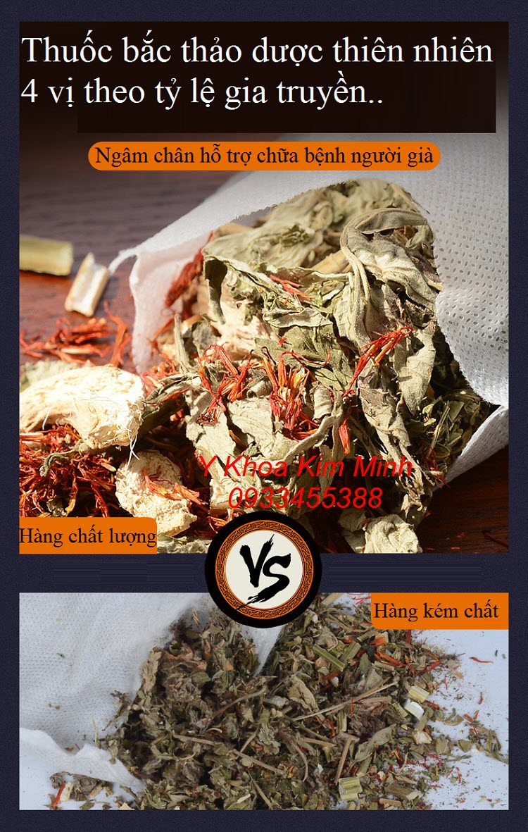 So sánh thuốc bắc ngâm chân chất lượng cao đang bán tại Y Khoa Kim Minh