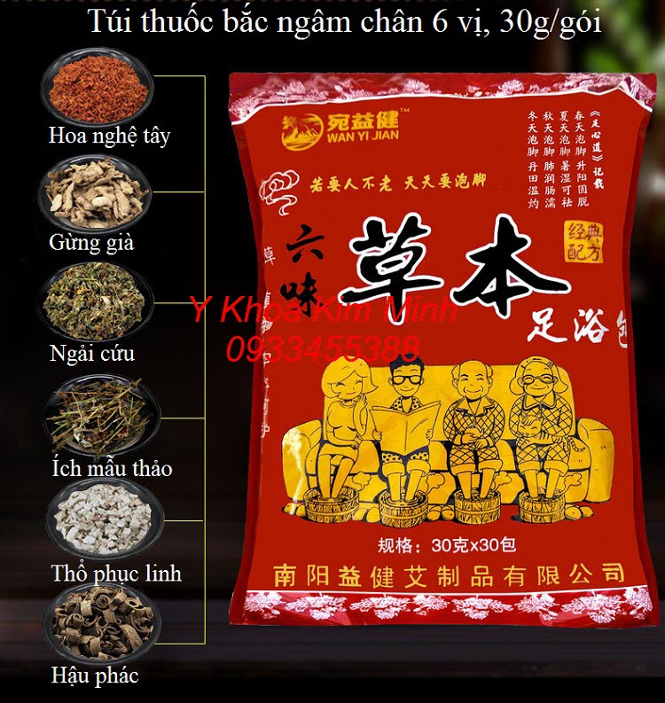Bài thuốc bắc ngâm chân chữa bệnh gồm 6 vị gia truyền theo tỉ lệ thíc hợp - Y Khoa Kim Minh