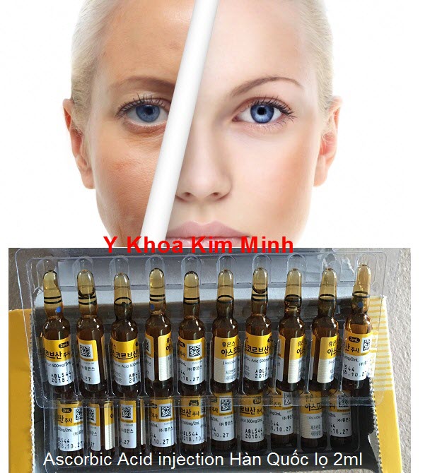 Tinh chat C duong trang da Ascorbic injection 2ml 500mg Korea Hàn Quốc - Y khoa Kim Minh