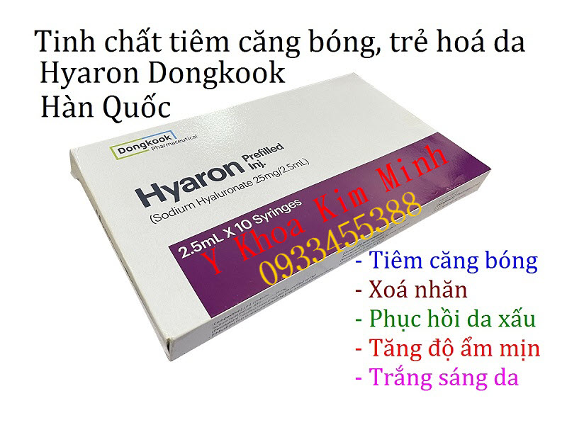 Tiêm căng bóng, trắng mịn, trẻ hoá da bằng tinh chất Hyaron Hàn Quốc