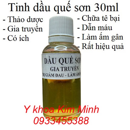 Tinh dầu quế sơn xoa bóp giảm đau cột sống, đau cổ vai gáy, giúp máu thông lên não
