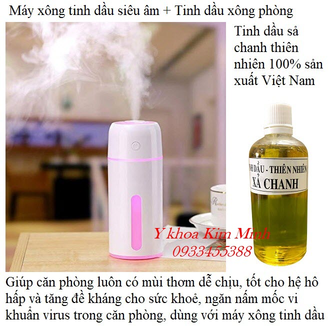 Tinh dầu sả chanh dùng với máy xông tinh dầu sóng siêu âm bán tại Y khoa Kim Minh