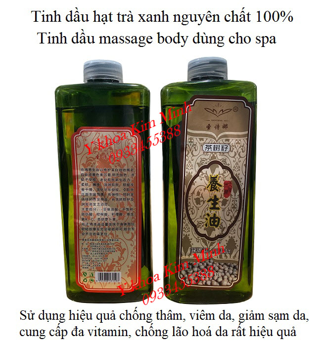 Trong liệu trình massage body và chăm sóc da không thể thiếu tinh dầu hạt trà xanh này - Y khoa Kim Minh Tinh dầu masage body bằng tinh chất hạt trà xanh giúp da khoẻ mạnh, chống lão hoá và làm cho da đẹp hơn - Y khoa Kim Minh