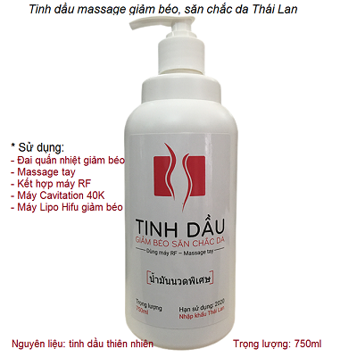 Tinh dầu massage giảm béo Thái Lan chạy máy RF làm thon gọn body săn chắc da - Y khoa Kim Minh
