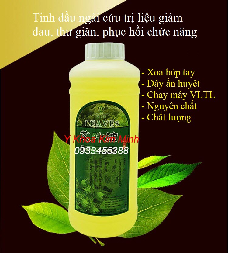 Tinh dầu ngải cứu dùng massage xoa bóp dây ấn huyệt và dùng trong ngành vật lý trị liệu, thẩm mỹ spa - Y Khoa Kim Minh