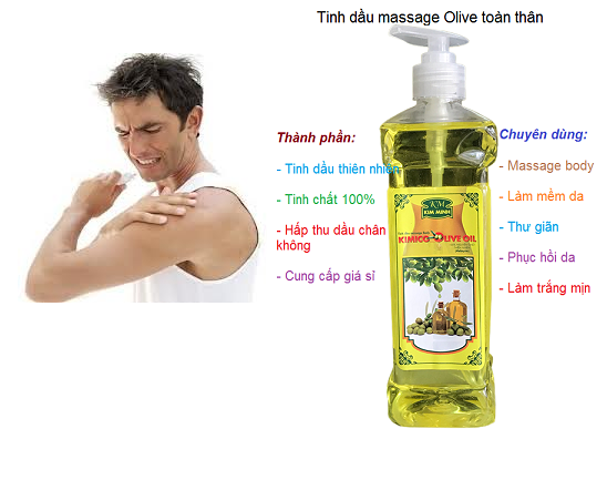 Tinh dau massage olive giam dau co khop, giam viem co khop - Y Khoa Kim Minh